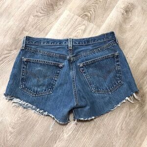 Levis Cut Off Button Fly Denim Jean Shorts